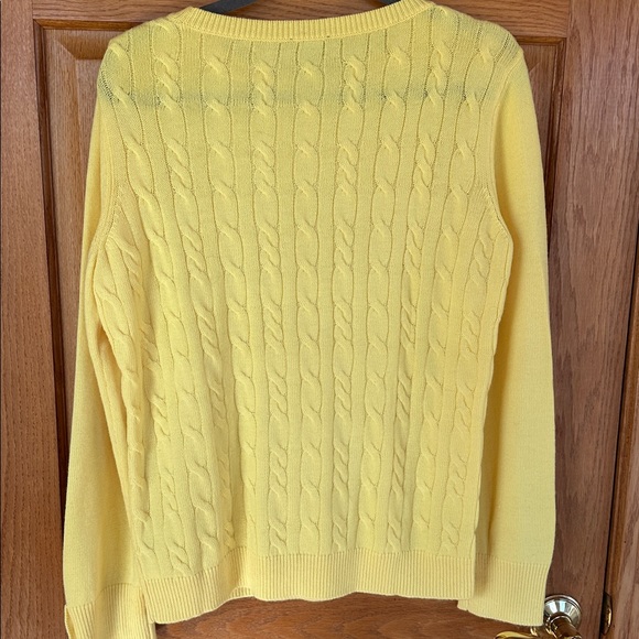 Talbots Spring Yellow Cable Sweater - Picture 3 of 4